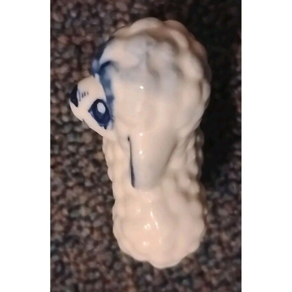 Vintage Gzhel Handmade Porcelain Lamb Miniature Figurine Russia Folk Art Decor - Picture 3 of 7